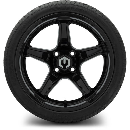 MODZ® 15" Drift Glossy Black Wheels & Street Tires Combo (Arisun Cruze 215/35-15)