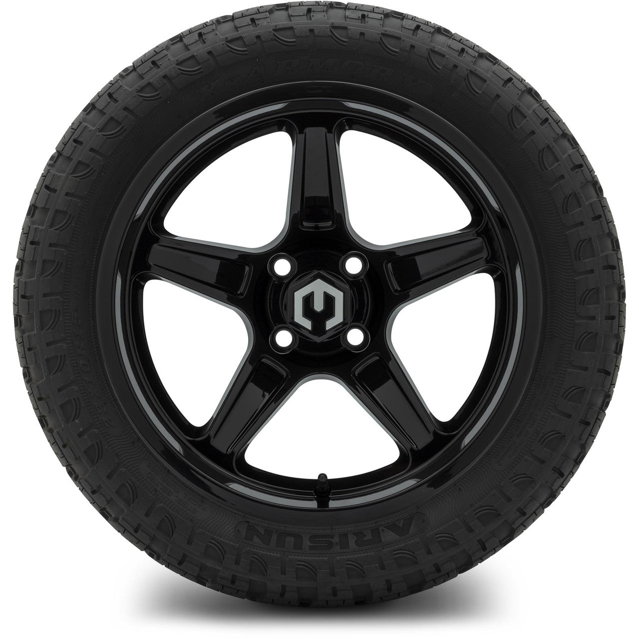 MODZ® 15" Drift Glossy Black Wheels & Off-Road Tires Combo (Xcomp Gladiator Steel Belted Radial 23x10-15)