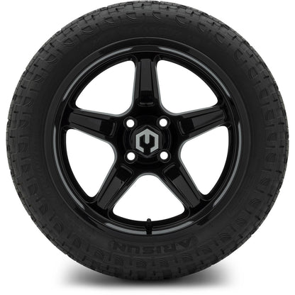 MODZ® 15" Drift Glossy Black Wheels & Off-Road Tires Combo (Xcomp Gladiator Steel Belted Radial 23x10-15)