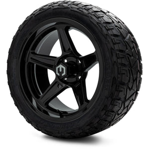 MODZ® 15" Drift Glossy Black Wheels & Off-Road Tires Combo (Xcomp Gladiator Steel Belted Radial 23x10-15)