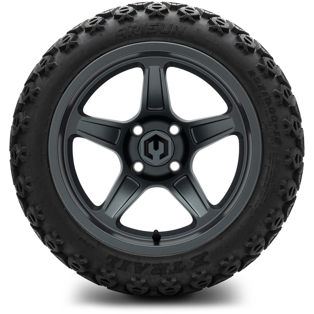 MODZ® 15" Drift Gunmetal Wheels & Off-Road Tires Combo (Arisun X-Armory Steel Belted Radial 23x10-15)