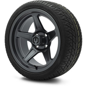 MODZ® 15" Drift Gunmetal Wheels & Street Tires Combo (Odyssey Tesseract Steel-Belted Radial 215/35-R15)