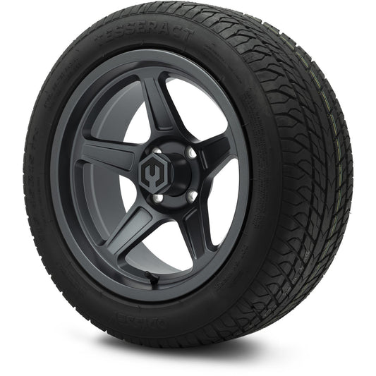 MODZ® 15" Drift Gunmetal Wheels & Street Tires Combo (Odyssey Tesseract Steel-Belted Radial 215/45-R15)
