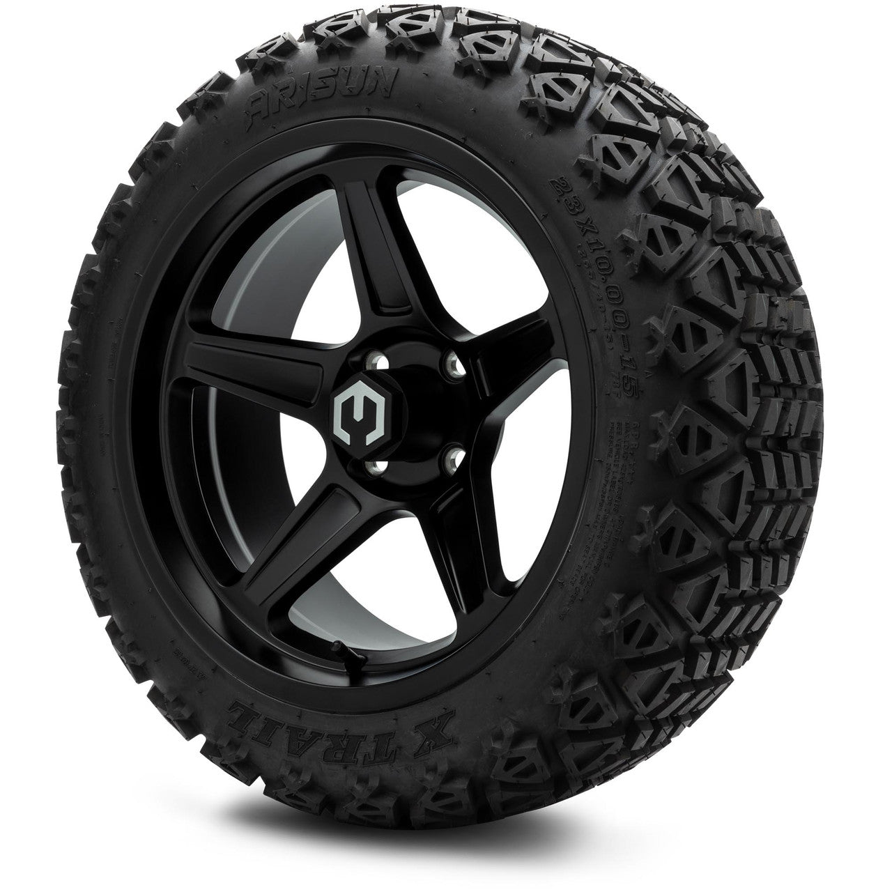 MODZ® 15" Drift Matte Black Wheels & Off-Road Tires Combo (Arisun X-Armory Steel Belted Radial 23x10-15)