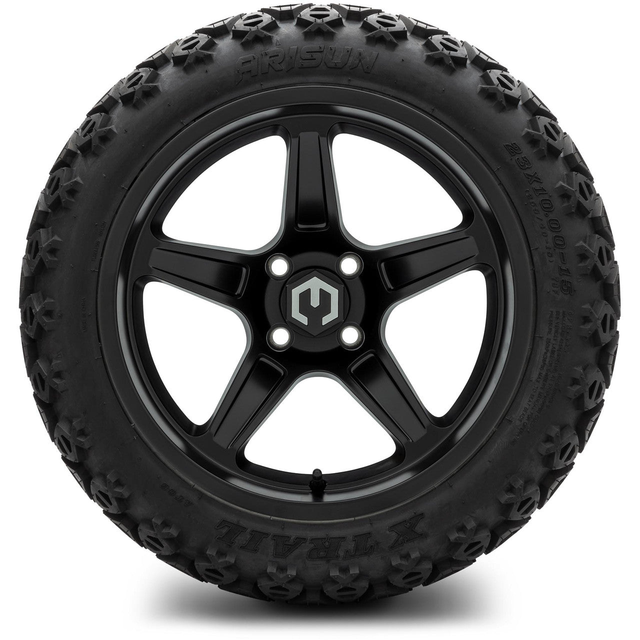 MODZ® 15" Drift Matte Black Wheels & Off-Road Tires Combo (Arisun X-Trail All-Terrain 23x10-15)