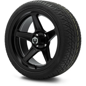 MODZ® 15" Drift Matte Black Wheels & Street Tires Combo (Odyssey Tesseract Steel-Belted Radial 215/35-R15)