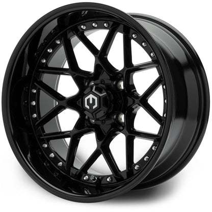 MODZ® 15" Formula Glossy Black Wheels & Off-Road Tires Combo (Arisun X-Trail All-Terrain 23x10-15)