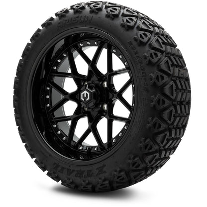 MODZ® 15" Formula Glossy Black Wheels & Off-Road Tires Combo (Arisun X-Trail All-Terrain 23x10-15)