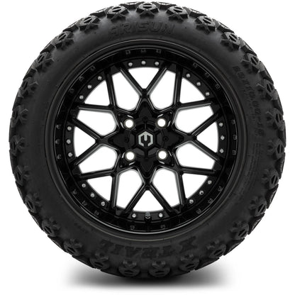 MODZ® 15" Formula Glossy Black Wheels & Off-Road Tires Combo (Arisun X-Trail All-Terrain 23x10-15)