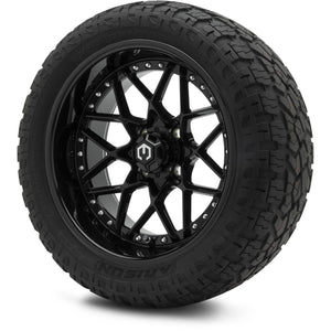 MODZ® 15" Formula Glossy Black Wheels & Off-Road Tires Combo (Arisun X-Armory Steel Belted Radial 23x10-15)