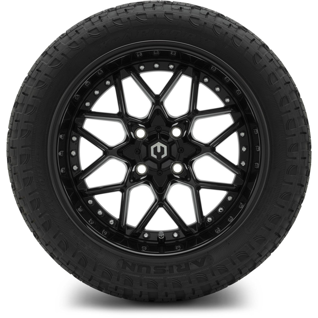 MODZ® 15" Formula Glossy Black Wheels & Off-Road Tires Combo (Arisun X-Trail All-Terrain 23x10-15)