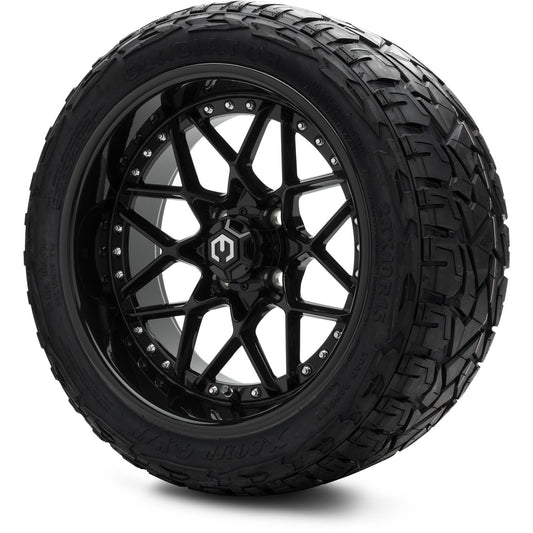 MODZ® 15" Formula Glossy Black Wheels & Off-Road Tires Combo (Xcomp Gladiator Steel Belted Radial 23x10-15)
