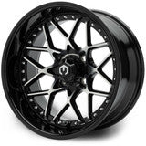 MODZ® 15" Formula Machined Black Wheels & Street Tires Combo (Arisun Cruze 215/35-15)