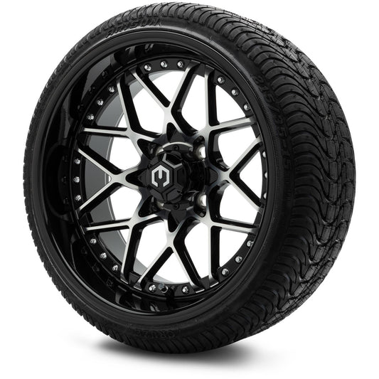 MODZ® 15" Formula Machined Black Wheels & Street Tires Combo (Arisun Cruze 215/35-15)
