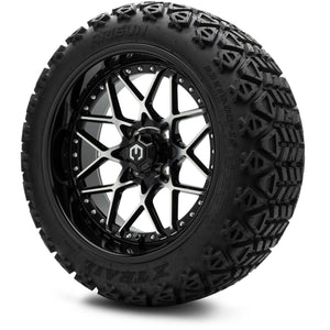 MODZ® 15" Formula Machined Black Wheels & Off-Road Tires Combo (Arisun X-Trail All-Terrain 23x10-15)