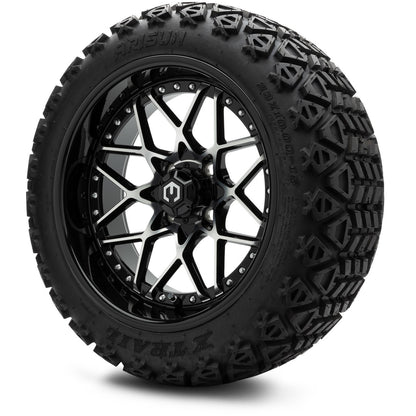 MODZ® 15" Formula Machined Black Wheels & Off-Road Tires Combo (Arisun X-Trail All-Terrain 23x10-15)