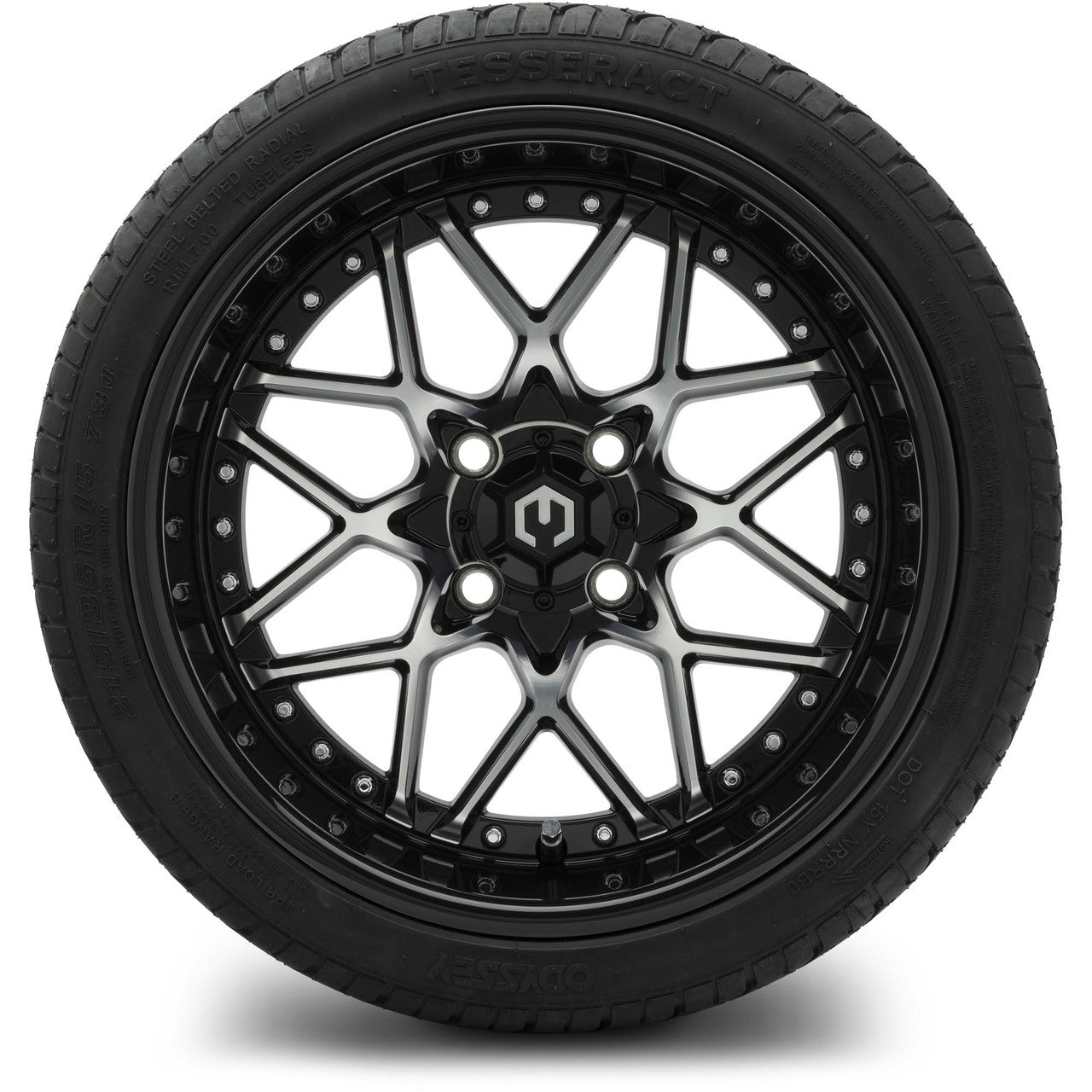 MODZ® 15" Formula Machined Black Wheels & Street Tires Combo (Arisun Cruze 215/35-15)