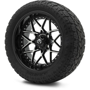 MODZ® 15" Formula Machined Black Wheels & Off-Road Tires Combo (Arisun X-Armory Steel Belted Radial 23x10-15)