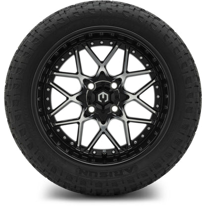 MODZ® 15" Formula Machined Black Wheels & Off-Road Tires Combo (Arisun X-Armory Steel Belted Radial 23x10-15)