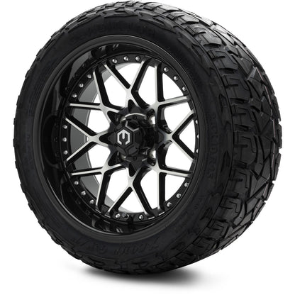 MODZ® 15" Formula Machined Black Wheels & Off-Road Tires Combo (Xcomp Gladiator Steel Belted Radial 23x10-15)