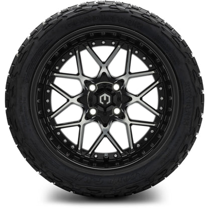 MODZ® 15" Formula Machined Black Wheels & Off-Road Tires Combo (Arisun X-Armory Steel Belted Radial 23x10-15)