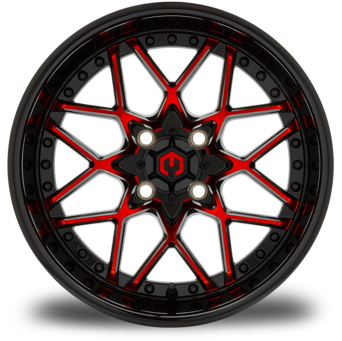 MODZ® 15" Formula Red and Black Wheels & Off-Road Tires Combo (Arisun X-Trail All-Terrain 23x10-15)