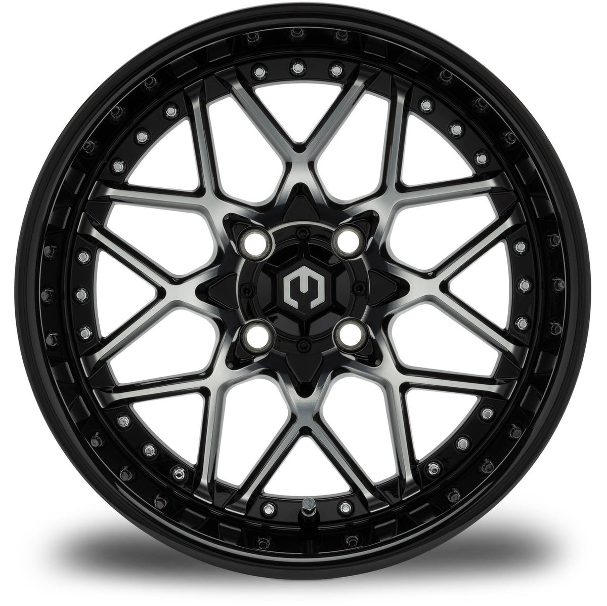 MODZ® 15" Formula Machined Black Wheels & Off-Road Tires Combo (Arisun X-Armory Steel Belted Radial 23x10-15)