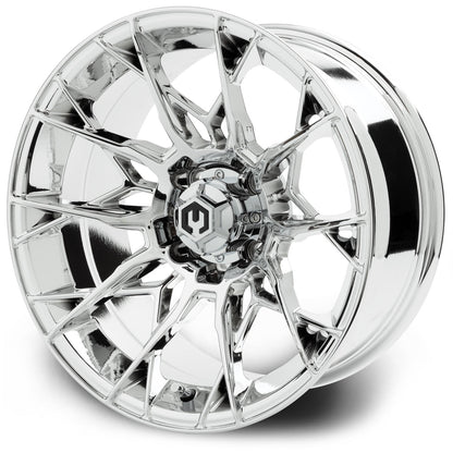 MODZ® 15" Chaos Chrome Wheels & Street Tires Combo (Odyssey Tesseract Steel-Belted Radial 215/45-R15)