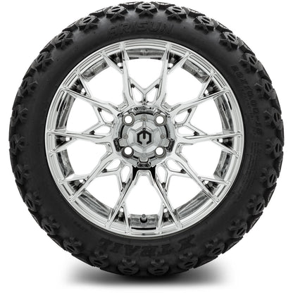 MODZ® 15" Chaos Chrome Wheels & Off-Road Tires Combo (Xcomp Gladiator Steel Belted Radial 23x10-15)