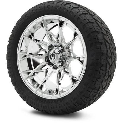 MODZ® 15" Chaos Chrome Wheels & Off-Road Tires Combo (Arisun X-Armory Steel Belted Radial 23x10-15)