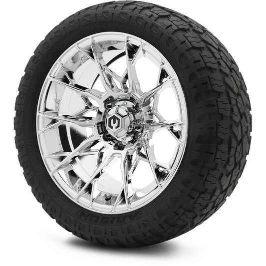 MODZ® 15" Chaos Chrome Wheels & Off-Road Tires Combo (Arisun X-Armory Steel Belted Radial 23x10-15)