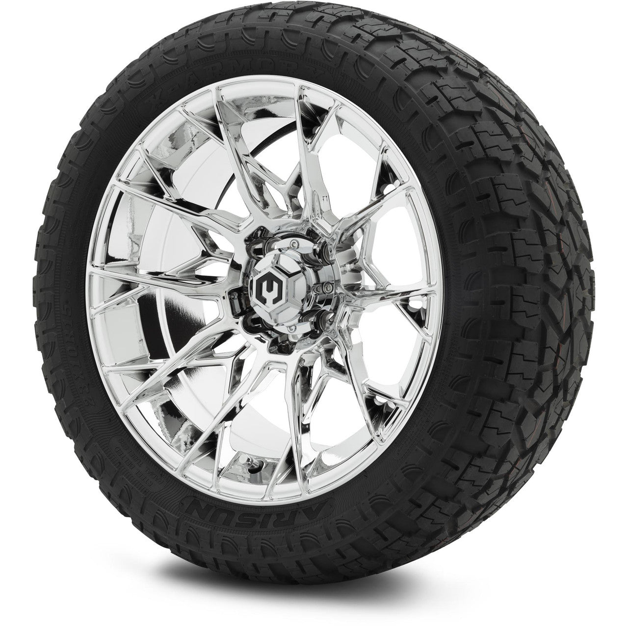 MODZ® 15" Chaos Chrome Wheels & Off-Road Tires Combo (Arisun X-Trail All-Terrain 23x10-15)