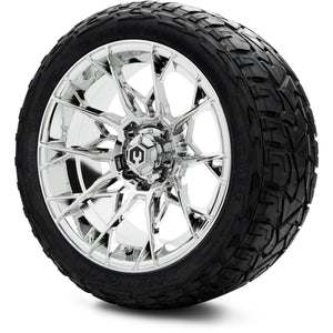 MODZ® 15" Chaos Chrome Wheels & Off-Road Tires Combo (Xcomp Gladiator Steel Belted Radial 23x10-15)