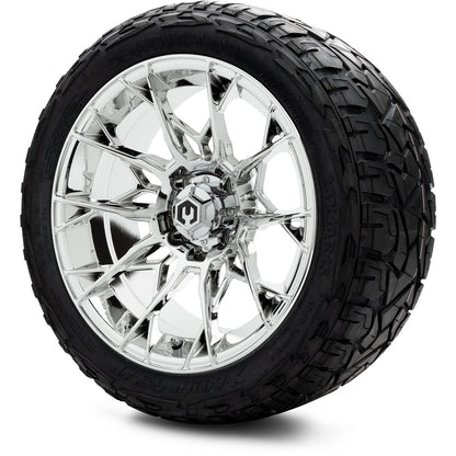 MODZ® 15" Chaos Chrome Wheels & Off-Road Tires Combo (Xcomp Gladiator Steel Belted Radial 23x10-15)