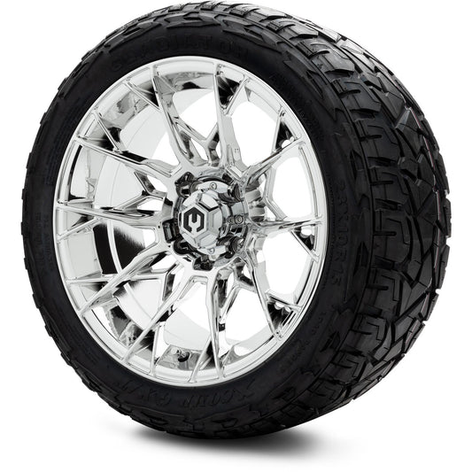 MODZ® 15" Chaos Chrome Wheels & Off-Road Tires Combo (Xcomp Gladiator Steel Belted Radial 23x10-15)