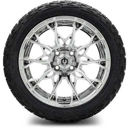 MODZ® 15" Chaos Chrome Wheels & Off-Road Tires Combo (Xcomp Gladiator Steel Belted Radial 23x10-15)