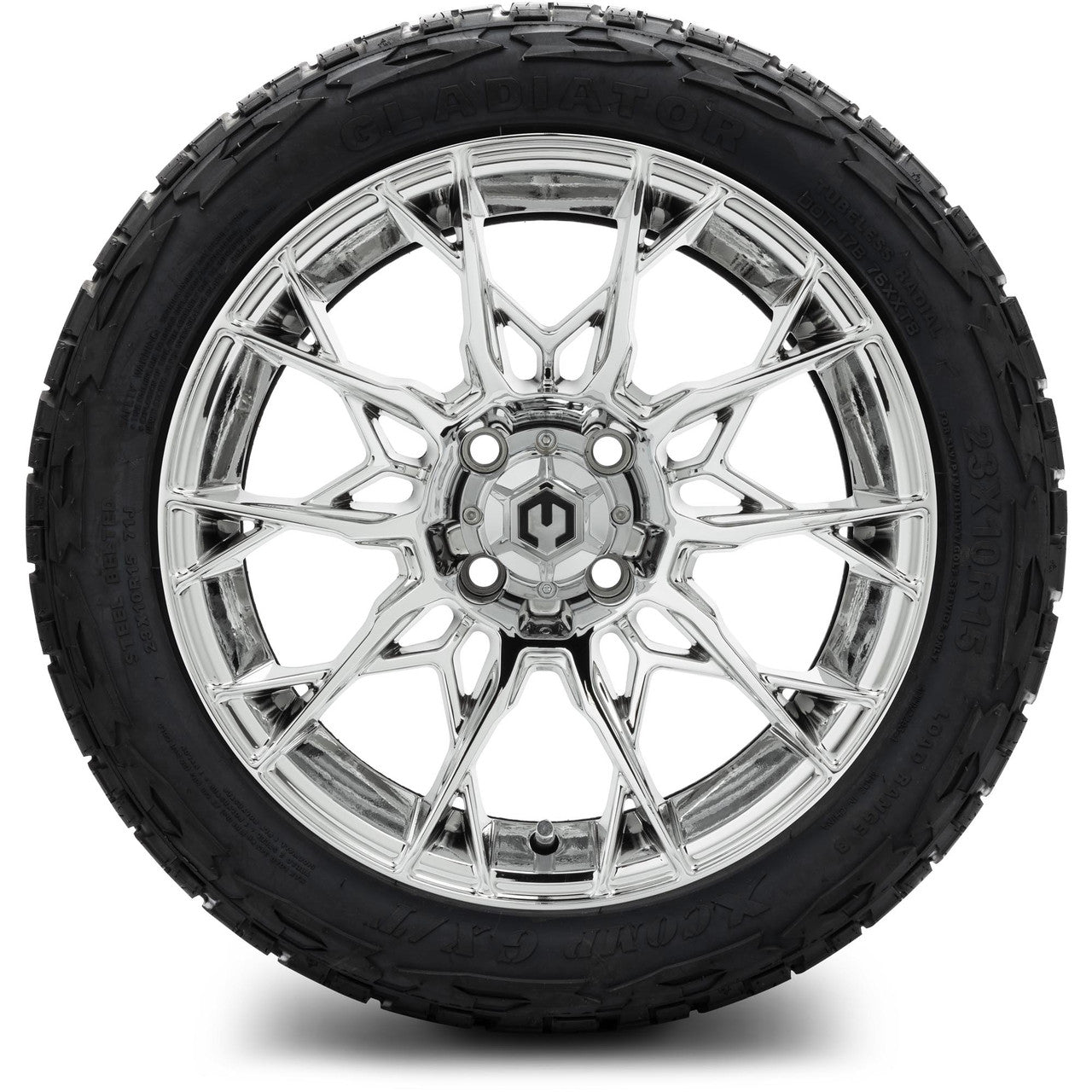 MODZ® 15" Chaos Chrome Wheels & Off-Road Tires Combo (Arisun X-Trail All-Terrain 23x10-15)