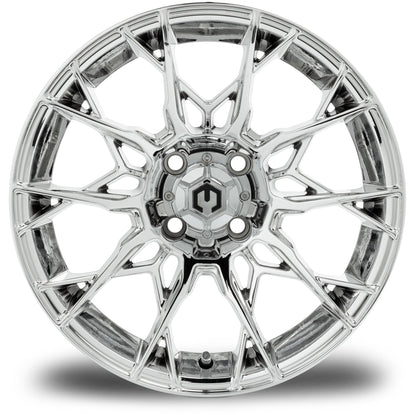 MODZ® 15" Chaos Chrome Wheels & Street Tires Combo (Odyssey Tesseract Steel-Belted Radial 215/35-R15)