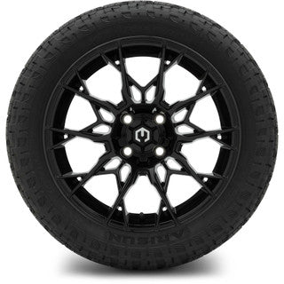 MODZ® 15" Chaos Glossy Black Wheels & Off-Road Tires Combo (Arisun X-Armory Steel Belted Radial 23x10-15)