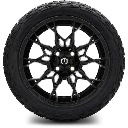MODZ® 15" Chaos Glossy Black Wheels & Off-Road Tires Combo (Xcomp Gladiator Steel Belted Radial 23x10-15)