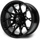 MODZ® 15" Chaos Matte Black Wheels & Street Tires Combo (Odyssey Tesseract Steel-Belted Radial 215/35-R15)