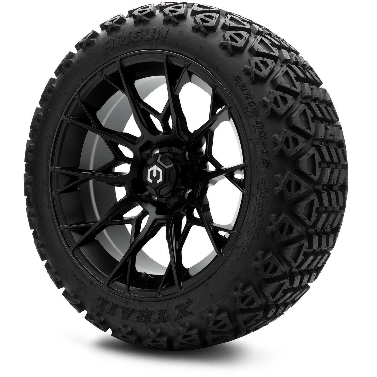 MODZ® 15" Chaos Matte Black Wheels & Off-Road Tires Combo (Arisun X-Trail All-Terrain 23x10-15)