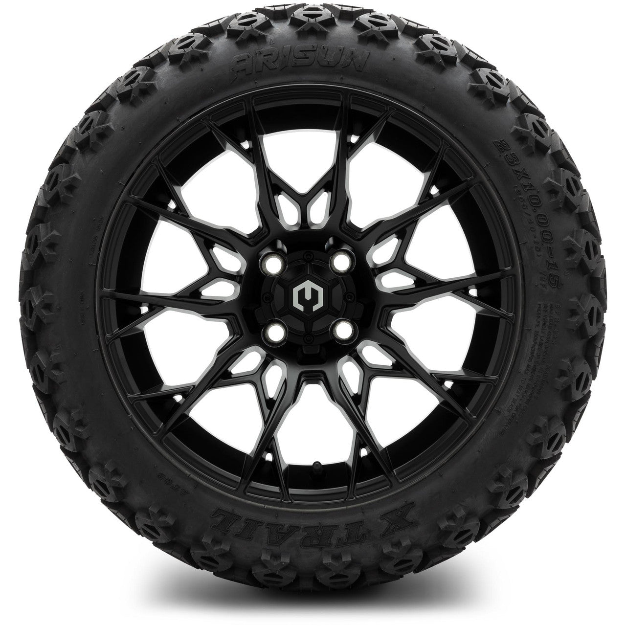 MODZ® 15" Chaos Matte Black Wheels & Off-Road Tires Combo (Arisun X-Trail All-Terrain 23x10-15)