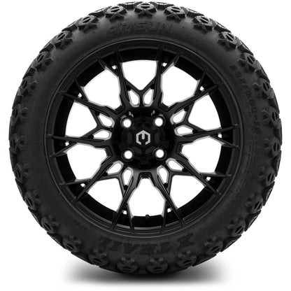 MODZ® 15" Chaos Matte Black Wheels & Off-Road Tires Combo (Xcomp Gladiator Steel Belted Radial 23x10-15)