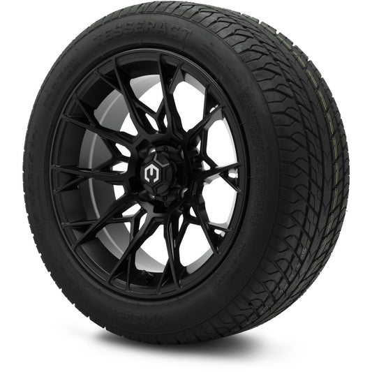 MODZ® 15" Chaos Matte Black Wheels & Street Tires Combo (Odyssey Tesseract Steel-Belted Radial 215/45-R15)