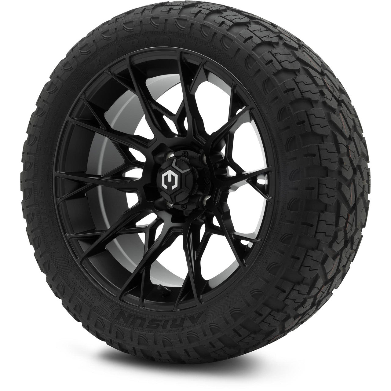MODZ® 15" Chaos Matte Black Wheels & Off-Road Tires Combo (Arisun X-Armory Steel Belted Radial 23x10-15)