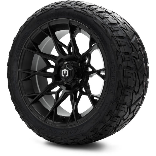 MODZ® 15" Chaos Matte Black Wheels & Off-Road Tires Combo (Xcomp Gladiator Steel Belted Radial 23x10-15)