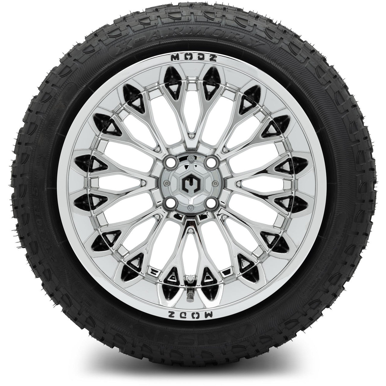 MODZ® 15x10" Convict Chrome Wheels & Off-Road Tires Combo (Arisun X-Armory Steel Belted Radial 23x10-15)