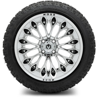 MODZ® 15x10" Convict Chrome Wheels & Off-Road Tires Combo (Xcomp Gladiator Steel Belted Radial 23x10-15)