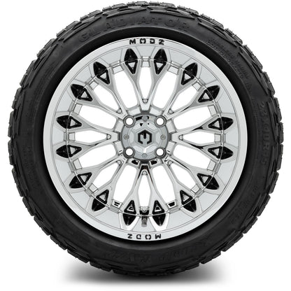 MODZ® 15x10" Convict Chrome Wheels & Off-Road Tires Combo (Arisun X-Armory Steel Belted Radial 23x10-15)